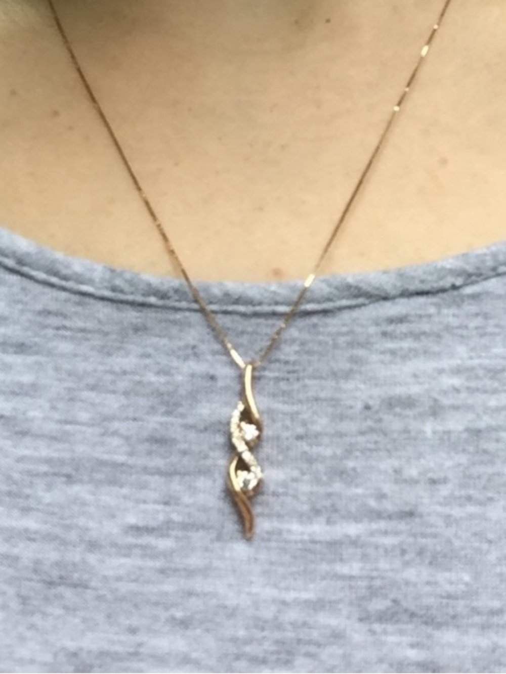 Zales 14k Rose gold diamond necklace